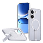 Magnetic Case for Xiaomi Poco X8 Pro 5G  /  Redmi Turbo 5 5G Kickstand Grid Texture TPU PC Phone Back Cover