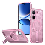 Magnetic Case for Xiaomi Poco X8 Pro 5G  /  Redmi Turbo 5 5G Kickstand Grid Texture TPU PC Phone Back Cover