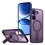 Magnetic Case for Xiaomi Poco X8 Pro 5G  /  Redmi Turbo 5 5G Kickstand Grid Texture TPU PC Phone Back Cover