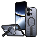 Magnetic Case for Xiaomi Redmi Turbo 5 Max 5G  /  Poco X8 Pro Max 5G Kickstand Grid Texture TPU PC Phone Back Cover