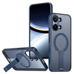 Magnetic Case for Xiaomi Redmi Turbo 5 Max 5G  /  Poco X8 Pro Max 5G Kickstand Grid Texture TPU PC Phone Back Cover