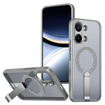 Magnetic Case for Xiaomi Redmi Turbo 5 Max 5G  /  Poco X8 Pro Max 5G Kickstand Grid Texture TPU PC Phone Back Cover
