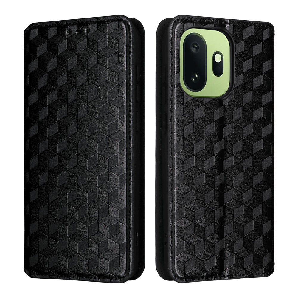 OnePlus 15T 5G Plånboksfodral med Rhombus-präglad PU-lädermobil