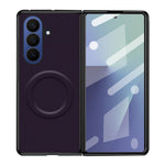 For Samsung Galaxy Z Fold7 5G Foldable Magnetic Case Aramid Fiber Texture PU Leather TPU PC Protective Cover