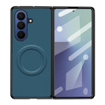 For Samsung Galaxy Z Fold7 5G Foldable Magnetic Case Aramid Fiber Texture PU Leather TPU PC Protective Cover