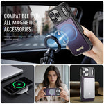 CASEME C69 Series for iPhone 18 Pro / 17 Pro Magnetic Case Leather Coated TPU Phone Cover