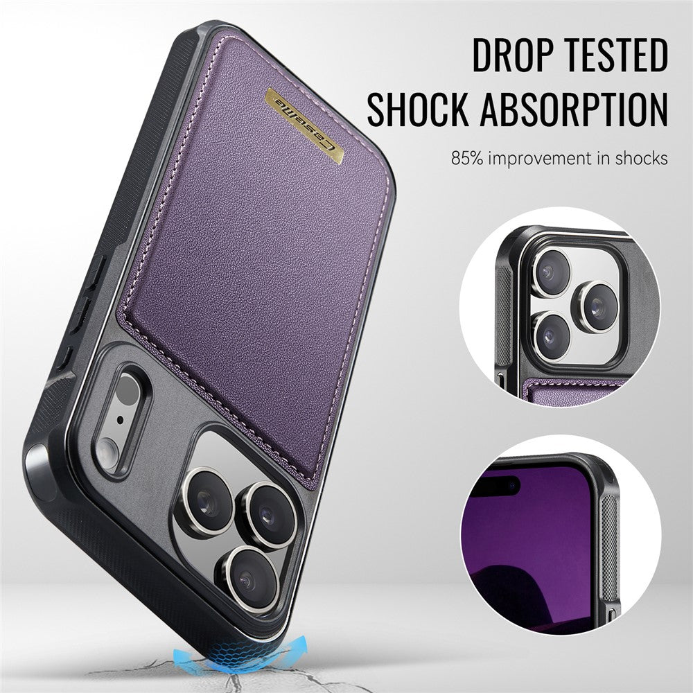 CASEME C69 Series for iPhone 18 Pro / 17 Pro Magnetic Case Leather Coated TPU Phone Cover