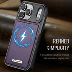 CASEME C69 Series for iPhone 18 Pro / 17 Pro Magnetic Case Leather Coated TPU Phone Cover
