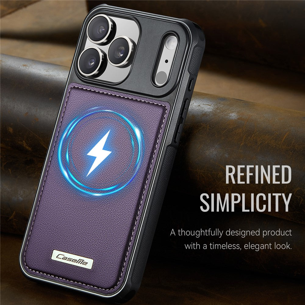 CASEME C69 Series for iPhone 18 Pro / 17 Pro Magnetic Case Leather Coated TPU Phone Cover