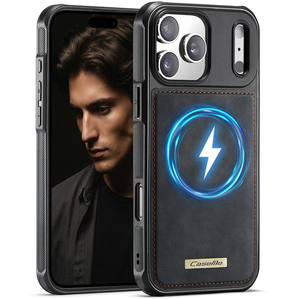 CASEME C69 Series for iPhone 18 Pro / 17 Pro Magnetic Case Leather Coated TPU Phone Cover