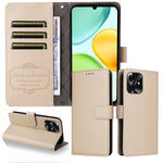 For Honor Play 60A 5G / Honor X6d 5G Case RFID Blocking 3 Card Slots PU Leather Phone Cover with Wrist Strap