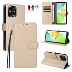 For Honor Play 60A 5G / Honor X6d 5G Case RFID Blocking 3 Card Slots PU Leather Phone Cover with Wrist Strap