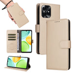For Honor Play 60A 5G / Honor X6d 5G Case RFID Blocking 3 Card Slots PU Leather Phone Cover with Wrist Strap