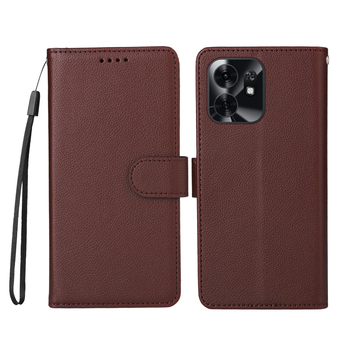 For Honor Play 60A 5G / Honor X6d 5G Case RFID Blocking 3 Card Slots PU Leather Phone Cover with Wrist Strap