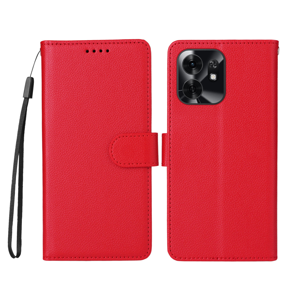 For Honor Play 60A 5G / Honor X6d 5G Case RFID Blocking 3 Card Slots PU Leather Phone Cover with Wrist Strap
