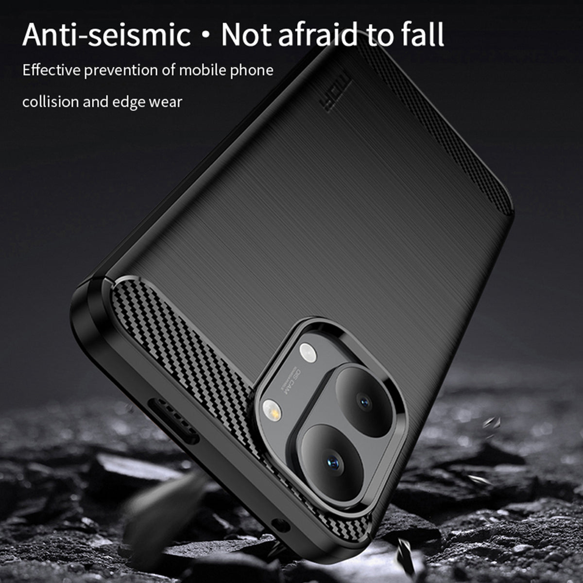 Mofi For Xiaomi Redmi Turbo 5 Max 5G Back Cover Brushed Texture Carbon Fiber Soft TPU Case