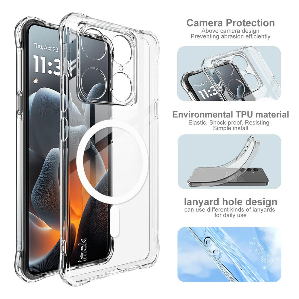 IMAK magnetisk stødsikkert beskyttende TPU-mobilcover med airbag til Motorola Edge 70 Ultra 5G / Moto X70 Air Pro 5G / Signature 5G
