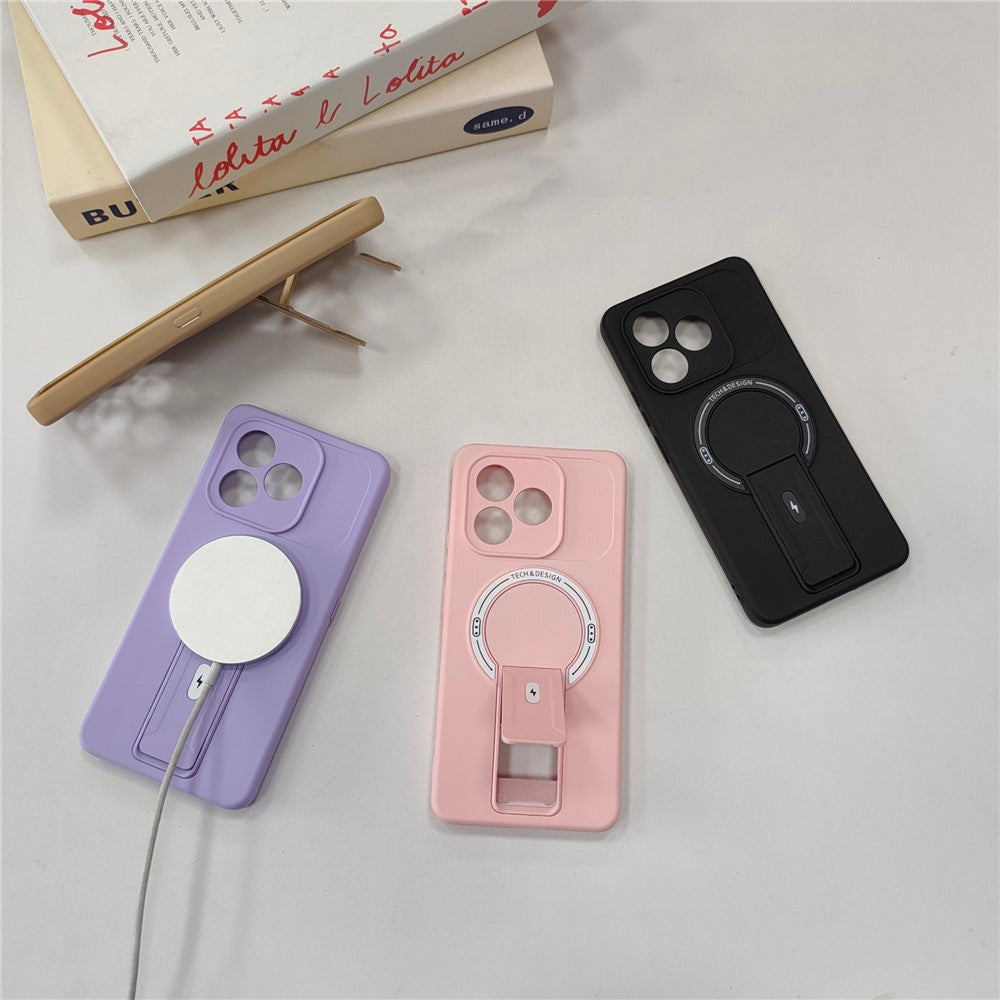 For Honor X8d 4G Case Skin Touch Kickstand PC + TPU Phone Cover Support Magnetic Car Mount