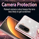 KADEM mobilskal för Xiaomi Poco C85x 5G / Redmi A7 Pro 4G (171.56mm) / Redmi A7 Pro 5G Ringstativ TPU Blommor mobilskal Gradient Glitter