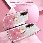 KADEM mobilskal för Xiaomi Poco C85x 5G / Redmi A7 Pro 4G (171.56mm) / Redmi A7 Pro 5G Ringstativ TPU Blommor mobilskal Gradient Glitter