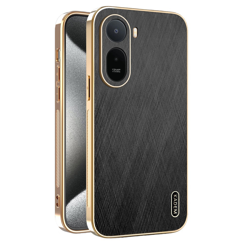KADEM Phone Case for Xiaomi Poco C85x 5G / Redmi A7 Pro 4G (171.56mm) / Redmi A7 Pro 5G Electroplating Silk Texture PU + TPU Phone Back Cover