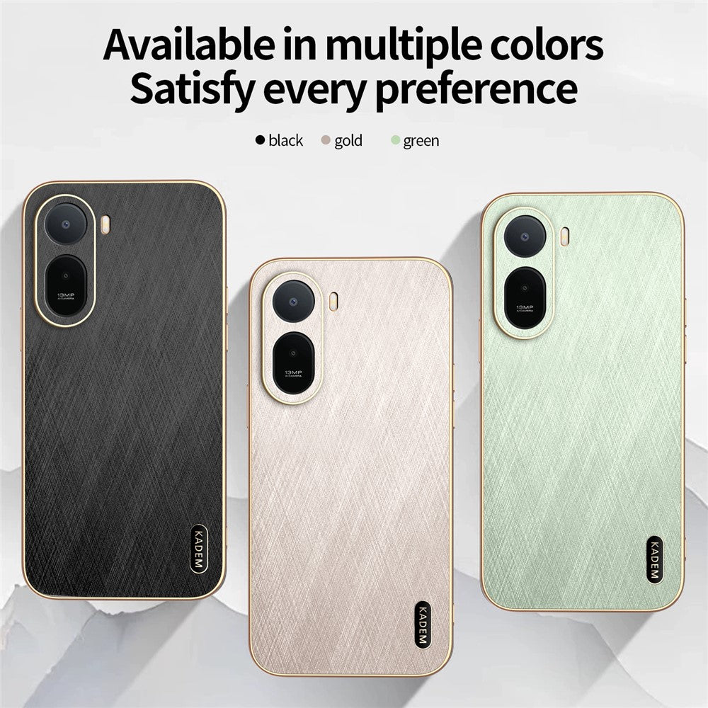 KADEM Phone Case for Xiaomi Poco C85x 5G / Redmi A7 Pro 4G (171.56mm) / Redmi A7 Pro 5G Electroplating Silk Texture PU + TPU Phone Back Cover
