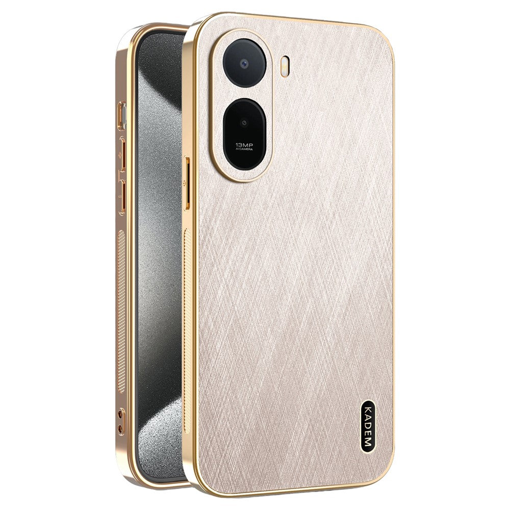 KADEM Phone Case for Xiaomi Poco C85x 5G / Redmi A7 Pro 4G (171.56mm) / Redmi A7 Pro 5G Electroplating Silk Texture PU + TPU Phone Back Cover