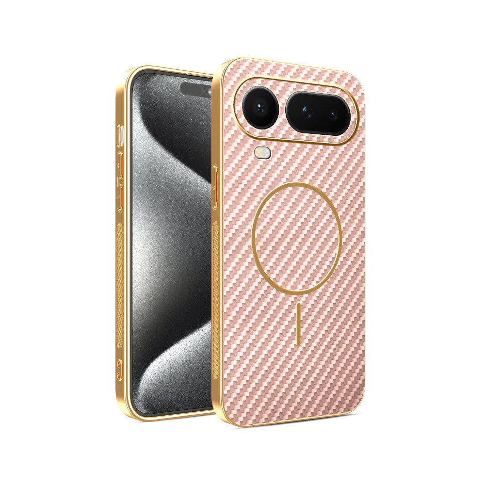 For Honor Magic8 Pro Air 5G Phone Case Carbon Fiber Textured Electroplated TPU Phone Back Cover