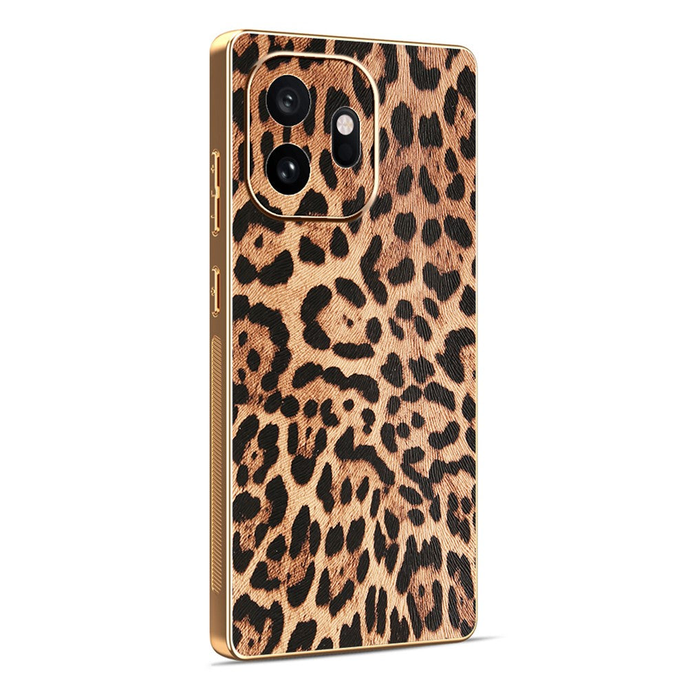 For OnePlus 15T 5G Phone Case PU Leather Coated PC + TPU Electroplating Phone Cover