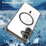 Til Samsung Galaxy A16 5G / A16 4G Cover Kompatibel med MagSafe Klart PC + TPU Stødabsorberende Telefon Bagcover