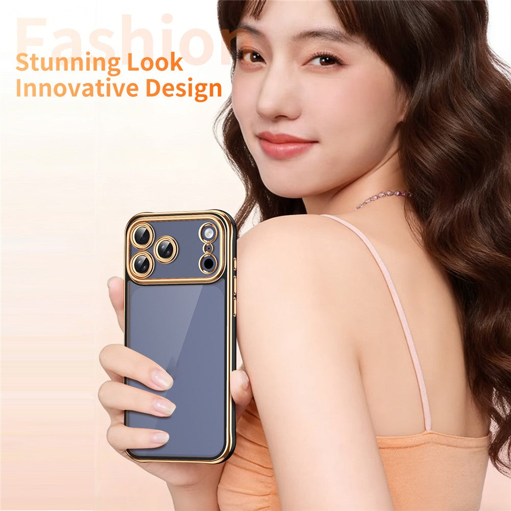 For iPhone 18 Pro Max / 17 Pro Max Electroplated Case 2.0mm Thick Acrylic TPU Hybrid Shockproof Phone Cover