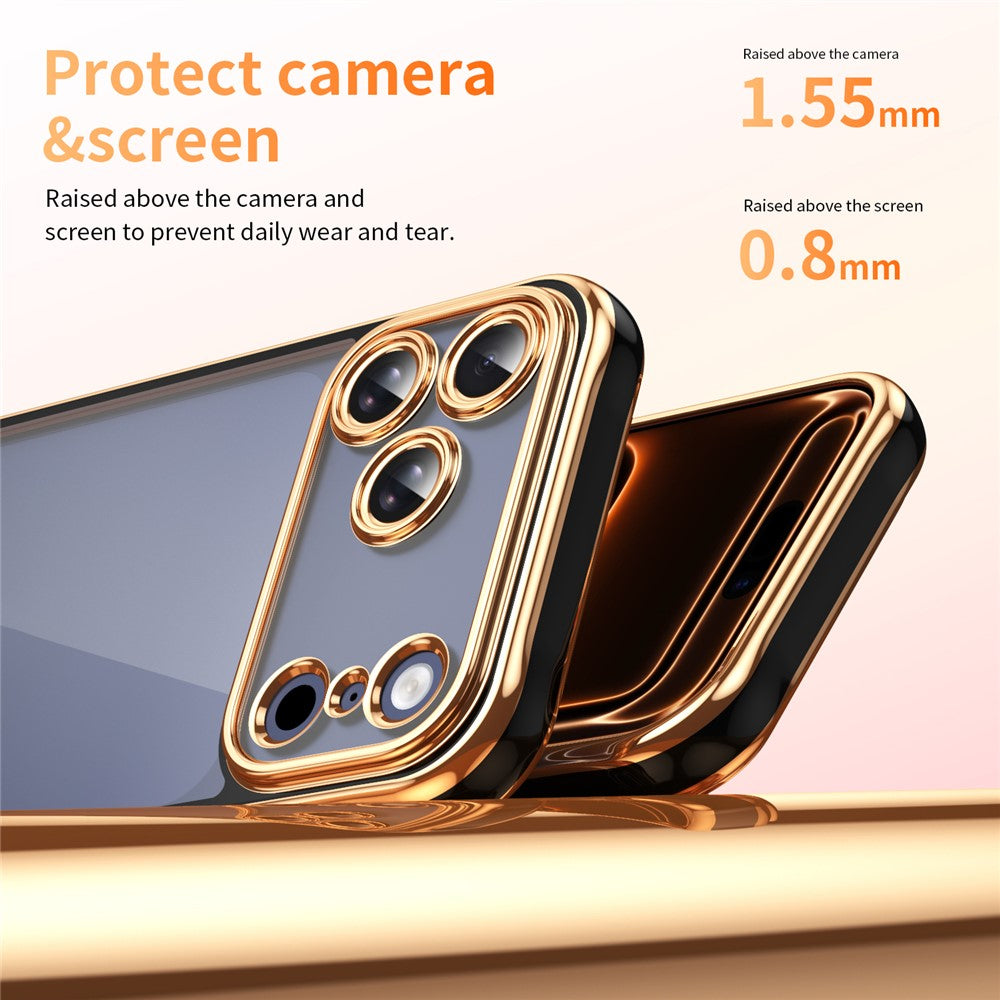 For iPhone 18 Pro Max / 17 Pro Max Electroplated Case 2.0mm Thick Acrylic TPU Hybrid Shockproof Phone Cover