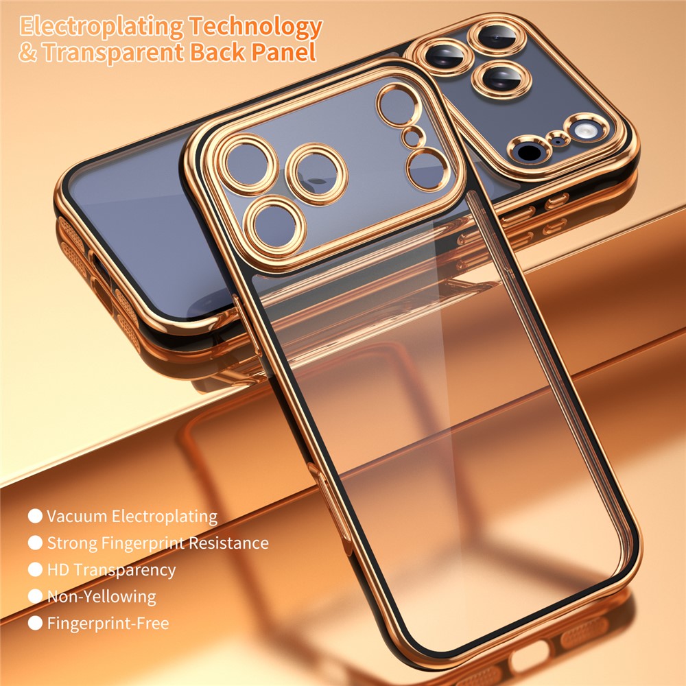 For iPhone 18 Pro Max / 17 Pro Max Electroplated Case 2.0mm Thick Acrylic TPU Hybrid Shockproof Phone Cover