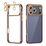 For iPhone 18 Pro Max / 17 Pro Max Electroplated Case 2.0mm Thick Acrylic TPU Hybrid Shockproof Phone Cover