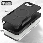 Magnetic Phone Case For iPhone 17e  /  16e Shockproof PC + TPU Cover with High-Alumina Tempered Glass Screen Protector