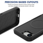 Magnetic Phone Case For iPhone 17e  /  16e Shockproof PC + TPU Cover with High-Alumina Tempered Glass Screen Protector