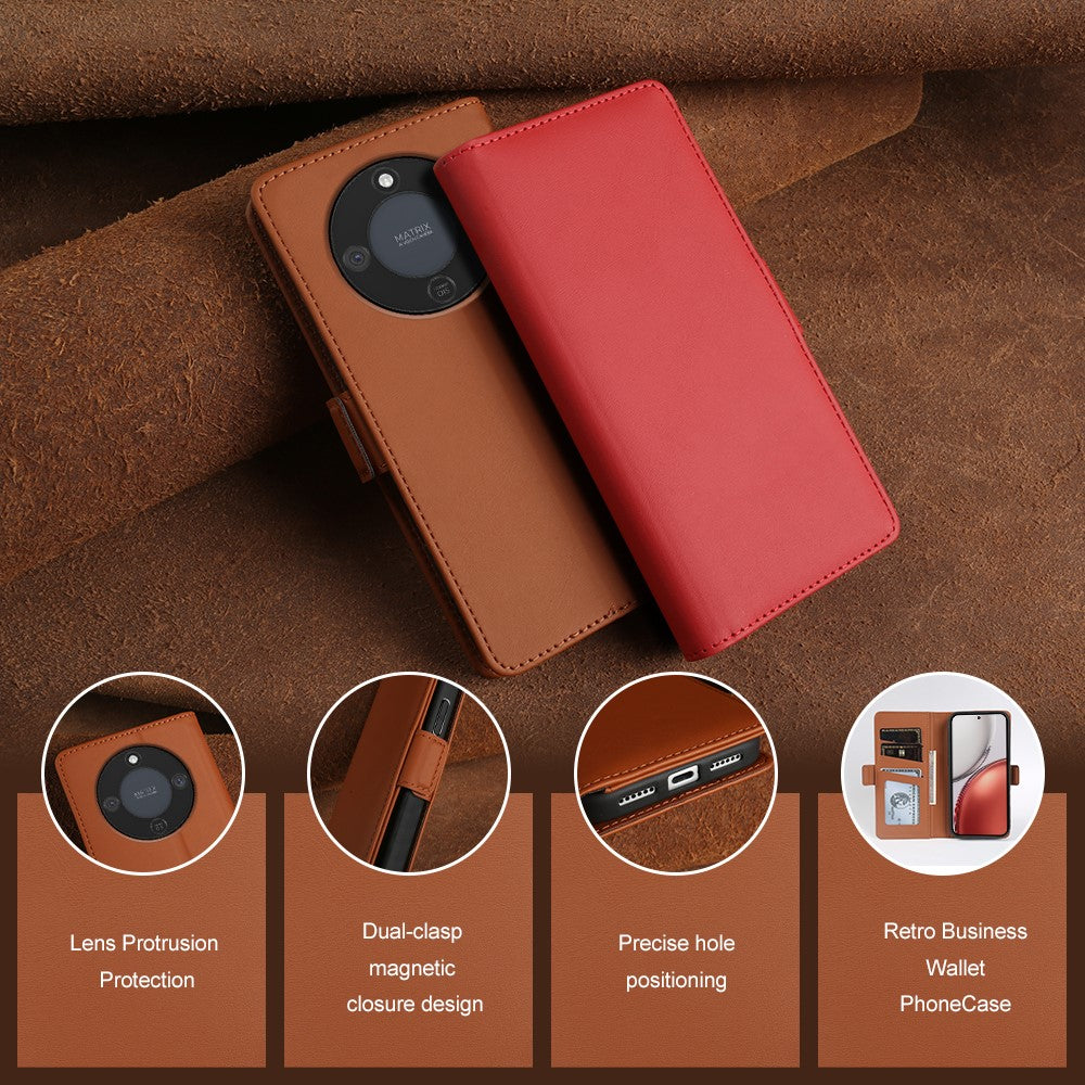 For Honor X70 5G  /  X9d 5G  /  Magic8 Lite 5G Leather Case Wallet Stand TPU + PU Skin-touch Cover