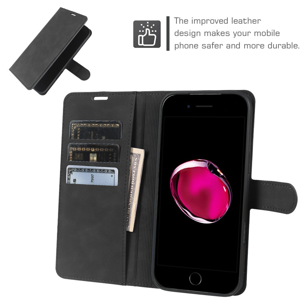 Wallet Stand Case For iPhone 7 4.7 inch  /  8 4.7 inch  /  SE (2022)  /  SE (2020)  Card Slots Skin-feel TPU + PU Leather Flip Cover