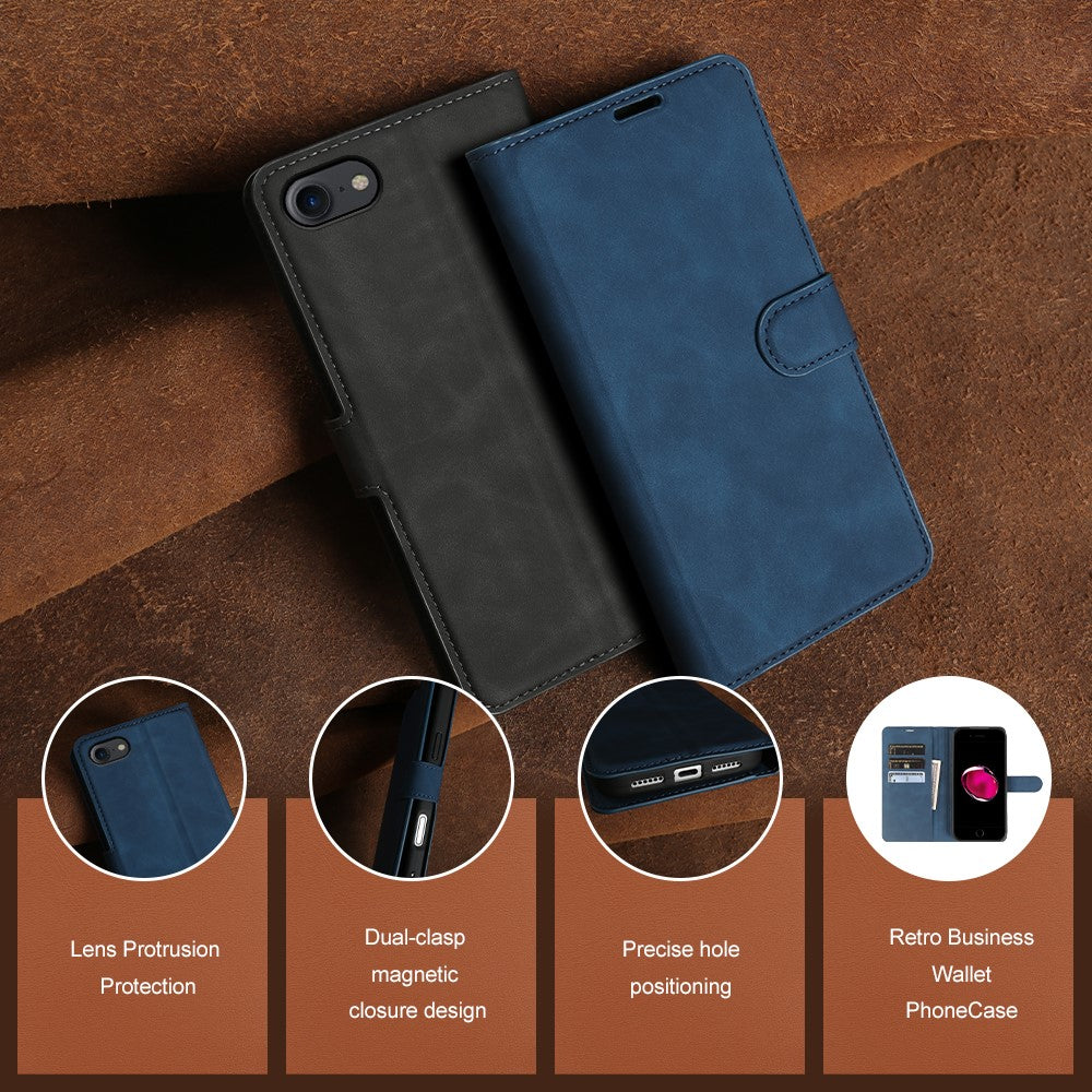 Wallet Stand Case For iPhone 7 4.7 inch  /  8 4.7 inch  /  SE (2022)  /  SE (2020)  Card Slots Skin-feel TPU + PU Leather Flip Cover