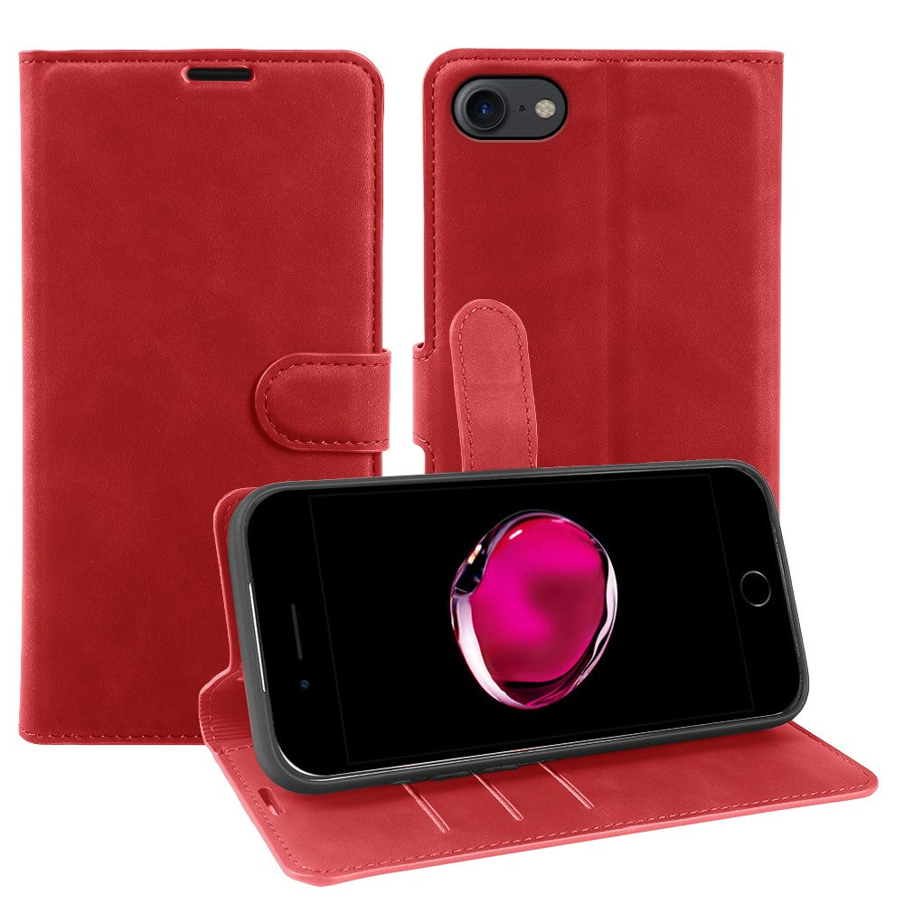 Wallet Stand Case For iPhone 7 4.7 inch  /  8 4.7 inch  /  SE (2022)  /  SE (2020)  Card Slots Skin-feel TPU + PU Leather Flip Cover