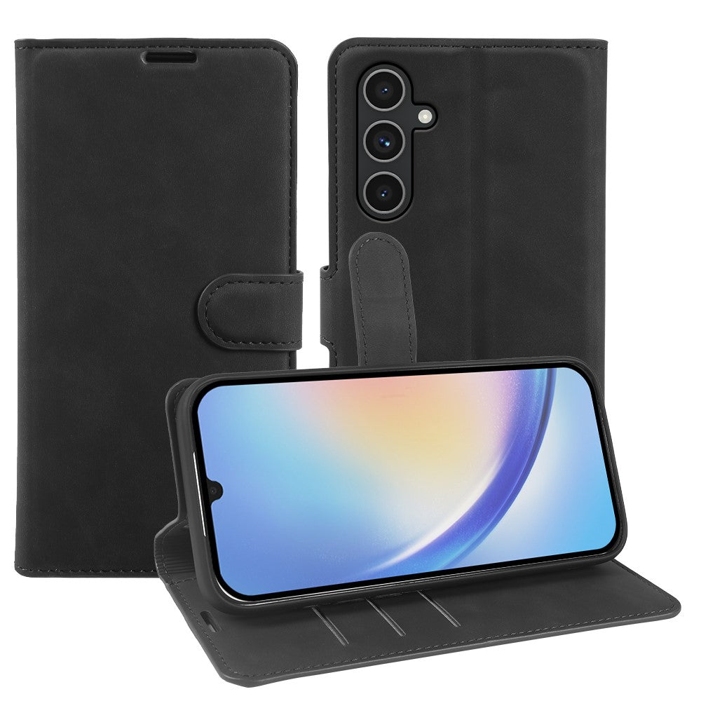 Wallet Stand Case For Samsung Galaxy A34 5G Card Slots Skin-feel TPU + PU Leather Flip Cover