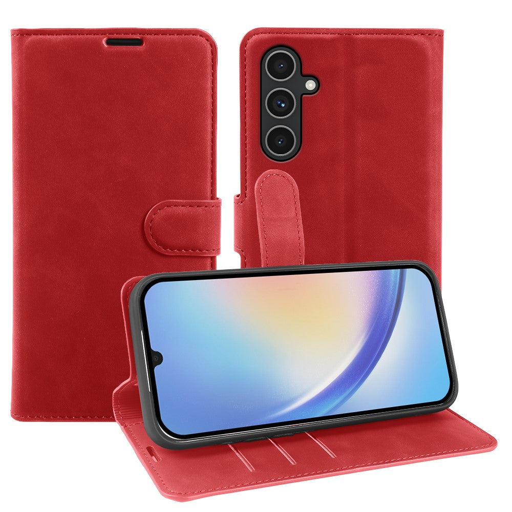 Wallet Stand Case For Samsung Galaxy A34 5G Card Slots Skin-feel TPU + PU Leather Flip Cover