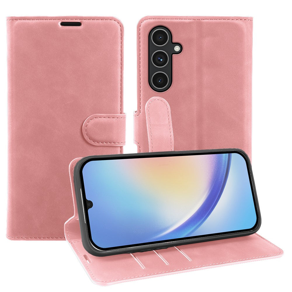 Wallet Stand Case For Samsung Galaxy A34 5G Card Slots Skin-feel TPU + PU Leather Flip Cover