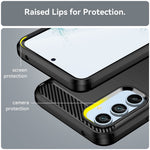 For Samsung Galaxy A54 5G Carbon Fiber Texture Bump Proof TPU Protective Phone Cover Brushed Mobile Phone Case