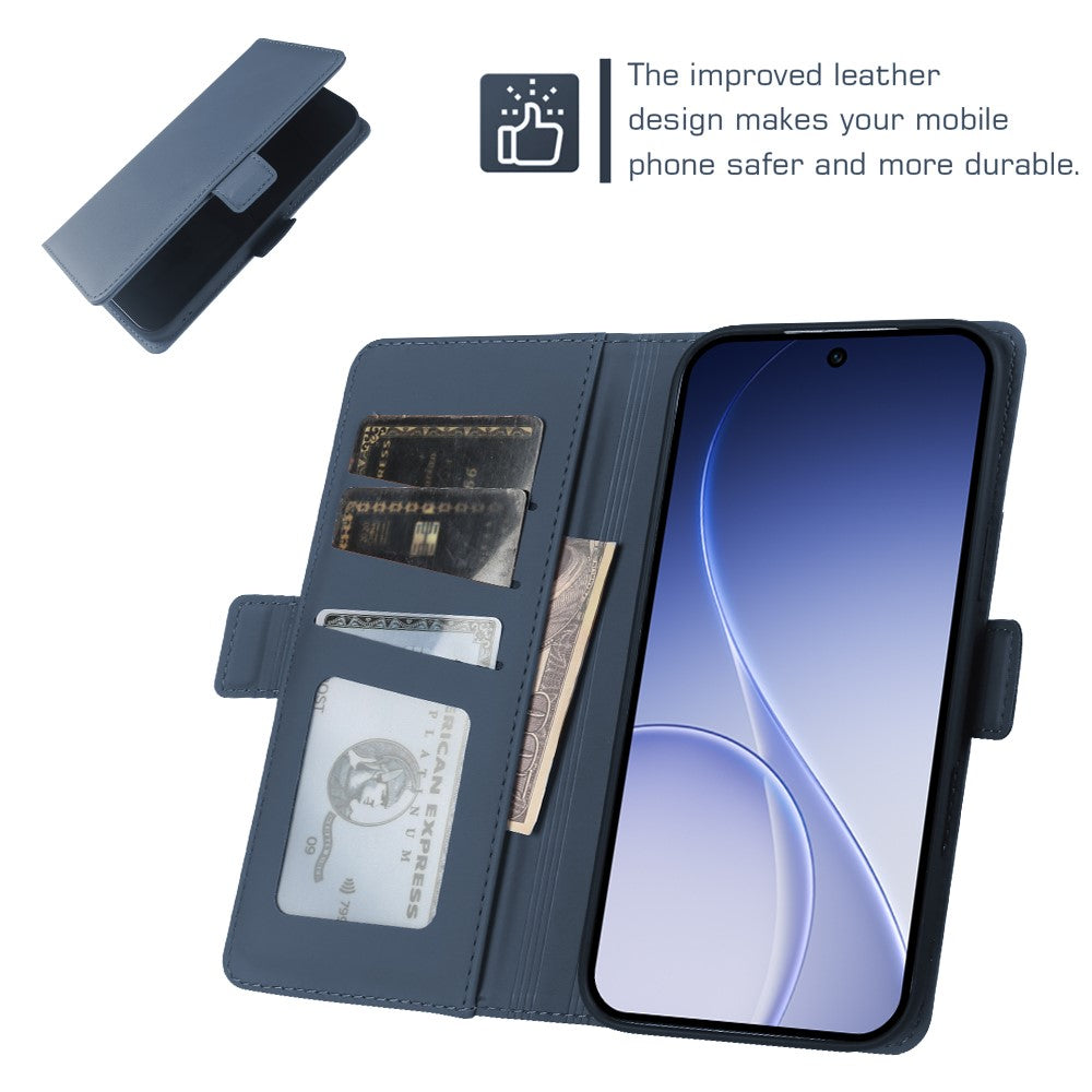For Oppo Reno15 F 5G Leather Case Wallet Stand TPU + PU Skin-touch Cover