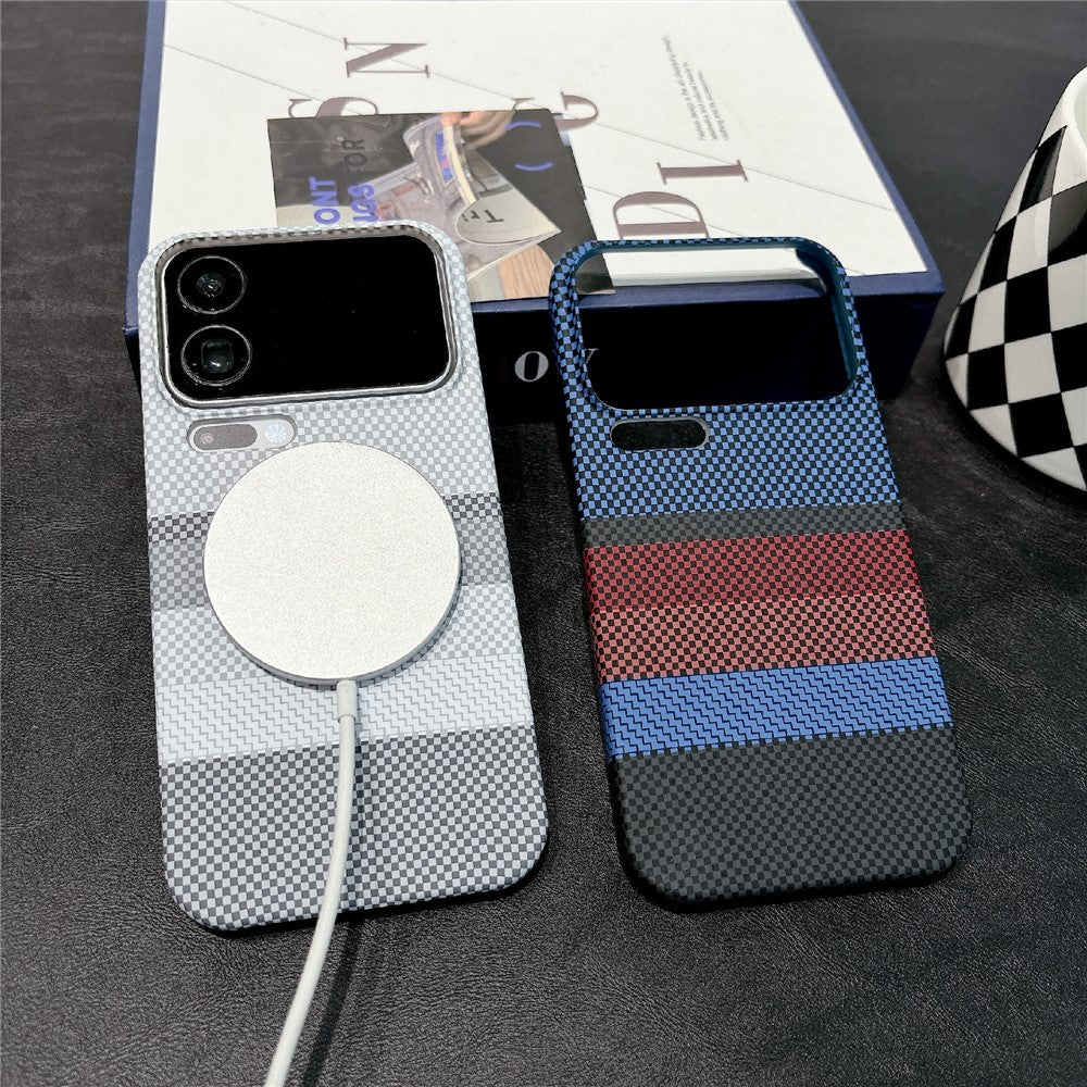 For Xiaomi 17 Pro Magnetic Case Striped Textile Pattern Skin-touch PC Cover