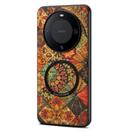 For Huawei Mate 60 Magnetic Phone Case Floral Pattern PU Leather TPU Protective Cover