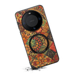 For Huawei Mate 60 Magnetic Phone Case Floral Pattern PU Leather TPU Protective Cover