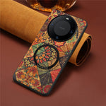 For Huawei Mate 60 Magnetic Phone Case Floral Pattern PU Leather TPU Protective Cover