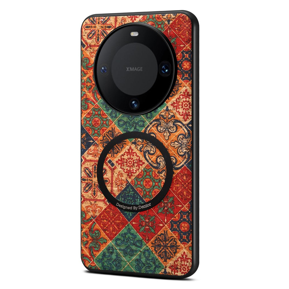 For Huawei Mate 60 Magnetic Phone Case Floral Pattern PU Leather TPU Protective Cover